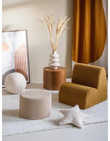 Poltrona per bambini marrone con rivestimento in bouclé Cloud – Wigiwama