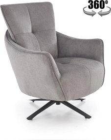 Poltrona relax Scampi girevole in tessuto grigio – 75x86x97 cm