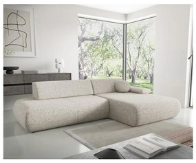 Divano letto angolare con contenitore a L PRATO, angolo destro, beige