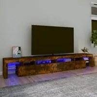 Mobile Porta TV con Luci LED Rovere Fumo 280x36,5x40 cm cod mxl 12365