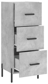 Credenza grigio cemento 34,5x34x90 cm in legno multistrato