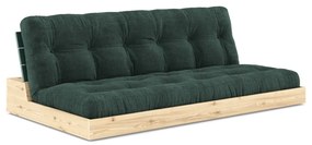 Divano letto in velluto a coste verde scuro 196 cm Base - Karup Design