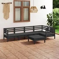 Set Salotto da Giardino 6 pz in Legno Massello di Pino Nero 3082706