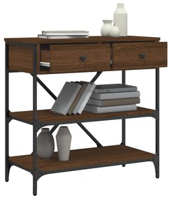 Tavolino consolle rovere marrone 75x34,5x75cm legno multistrato