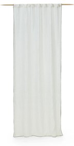 Kave Home - Tenda Adra in lino e cotone a righe bianche con ricamo 140 x 270 cm