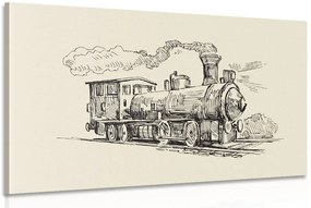Stampa su tela – Treno in stile retrò