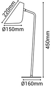 Lampada da tavolo bianca, altezza 45 cm Lisboa - SULION