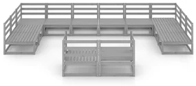Set divani da giardino 12 pz in legno massello di pino