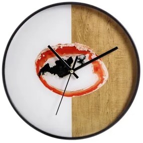 Orologio da Parete 30,5 x 4,3 x 30,5 cm Cristallo Dorato Bianco PVC