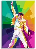 FREDDIE MERCURY - Quadro stampato su Canvas e montato su telaio in legno Misura: 70x100 cm