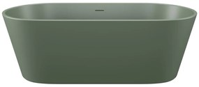 Vasca da bagno freestanding ovale 255L 159 x 74 x 56 cm Kaki opaco Acrilico - LUZECA
