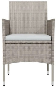 Set da pranzo da giardino 5 pz con cuscini beige e nero
