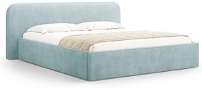 Letto matrimoniale imbottito color menta con contenitore e rete inclusi 140x200 cm Elizabeth – Micadoni