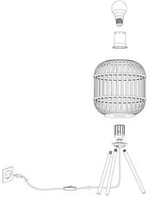 Eglo 43218 - Lampada da tavolo BORDESLEY 1xE27/28W/230V