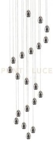 Lampada a sospensione golden egg, 20 vetri cromo, led 96w, 5570lm 3...
