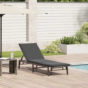 Lettino Prendisole Con Cuscino Grigio İn Polyrattan /