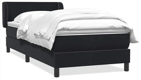 Giroletto A Molle Con Materasso Nero 90x210 Cm İn Velluto /