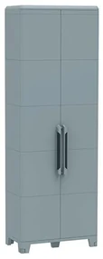 Armadio per scope Trasforming Modular 5 in polipropilene, grigio L 78 x H 226 x P 44 cm, 2 ante, adatto per interno/esterno