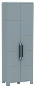 Armadio per scope Trasforming Modular  5 in polipropilene, grigio L 78 x H 226 x P 44 cm, 2 ante, adatto per interno/esterno