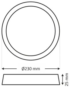 Plafoniera LED/18W/230V 3000/4000/6500K Ø 23 cm beige