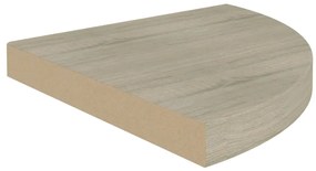 Scaffali Angolari a Parete 2 pz Rovere 35x35x3,8 cm in MDF