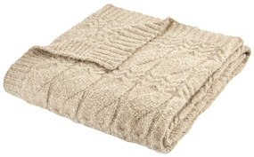 Coperta beige a maglia 150x200 cm Cable Knit - Bianca