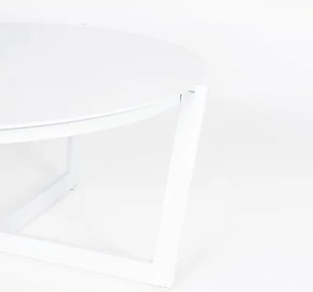 Salotto Da Esterno In Alluminio Con Divano 2 Poltrone E Tavolino Tondo Sirenus Bianco Bizzotto