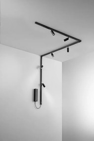 Set completo binario Mik nero LED 48V 6x500 lumen, CCT regolazione temperatura della luce, L 225 cm