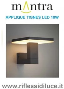 Mantra applique tignes grigio scuro  led 10w ip54