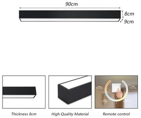 Immax NEO 07255L - Luce LED dimmerabile LUNGO 20W/230V Wi-Fi Tuya nero + +TC