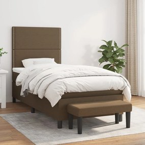 Giroletto A Molle Con Materasso Marrone Scuro 100x200cm Tessuto /