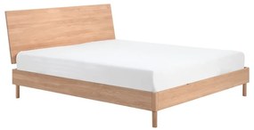 Letto matrimoniale di colore naturale in rovere massiccio rete non inclusa 180x200 cm Forrest – Vipack