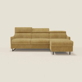 Loto Divano Letto Angolare con Penisola contenitore, Poggiatesta, Materasso Alto H18 in morbido tessuto impermeabile T14