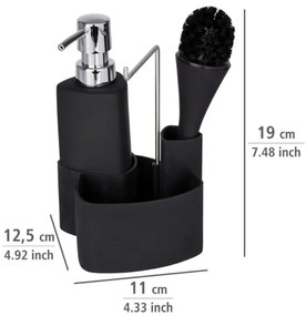 WENKO 3620127800 - Set per il lavaggio EMPIRE 11x19 cm nero/argento
