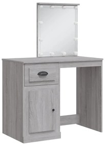 Toeletta con luci led grigio sonoma 90x42x132,5 cm
