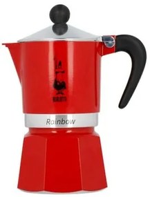 Cafettiera Italiana Bialetti Rainbow 6 Tazze Rosso Metallo Alluminio 240 ml 300 ml