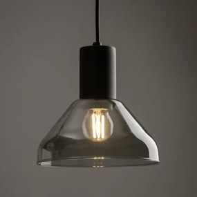 Lampadario su filo per sistema a binario NEO 1xE27/15W/230V nero/fumé nero