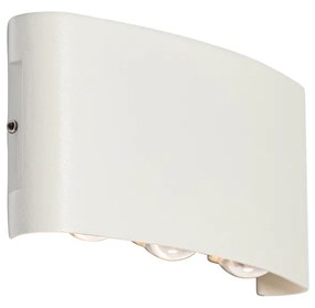 Lampada da parete per esterni bianca con LED 6 luci IP54 - Silly