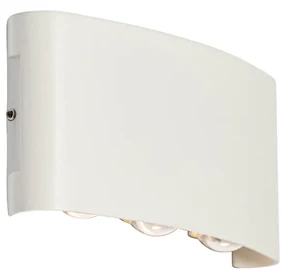 Lampada da parete per esterni bianca con LED 6 luci IP54 - Silly
