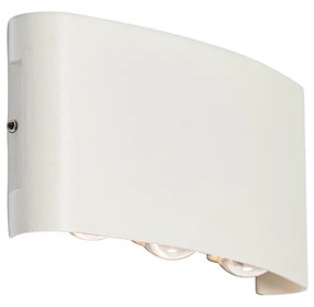 Lampada da parete per esterno bianca con LED a 6 luci IP54 - Silly
