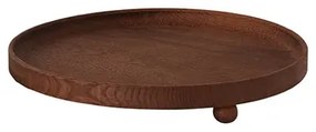 Inka Wood Tray Round Large Dark - OYOY Living Design