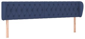 Testiera ad orecchio blu 183x23x78/88 cm in tessuto