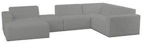 Divano angolare grigio in tessuto bouclé (a U) Roxy - Scandic