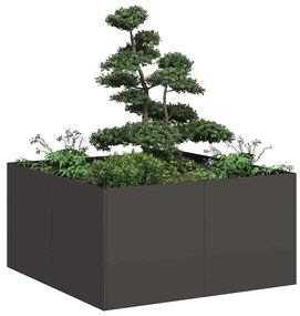 Fioriera Nera 80x80x40 Cm İn Acciaio Laminato A Freddo /