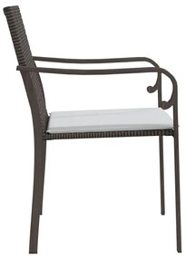 Sedie da Giardino con Cuscini 6pz Marroni 56x59x84cm Polyrattan