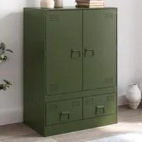 Credenza Verde Oliva 67x39x95 cm in Acciaio 841809