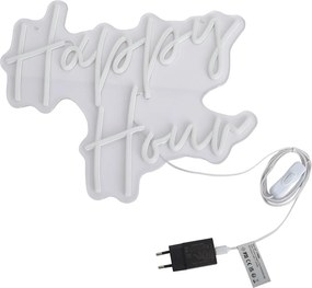 Lampada da parete al neon bianca con LED integrato - Happy Hour