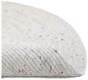 Tappeto in misto lana e cotone bianco e grigio, fatto a mano, ø 110 cm Neethu - Nattiot