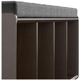 Scarpiera marrone con panca Brittany - Novogratz