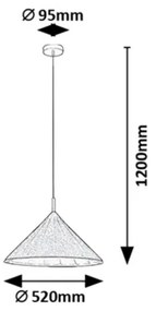 Rabalux 72164 - Lampadario a sospensione con filo LINAVO 1xE27/40W/230V
